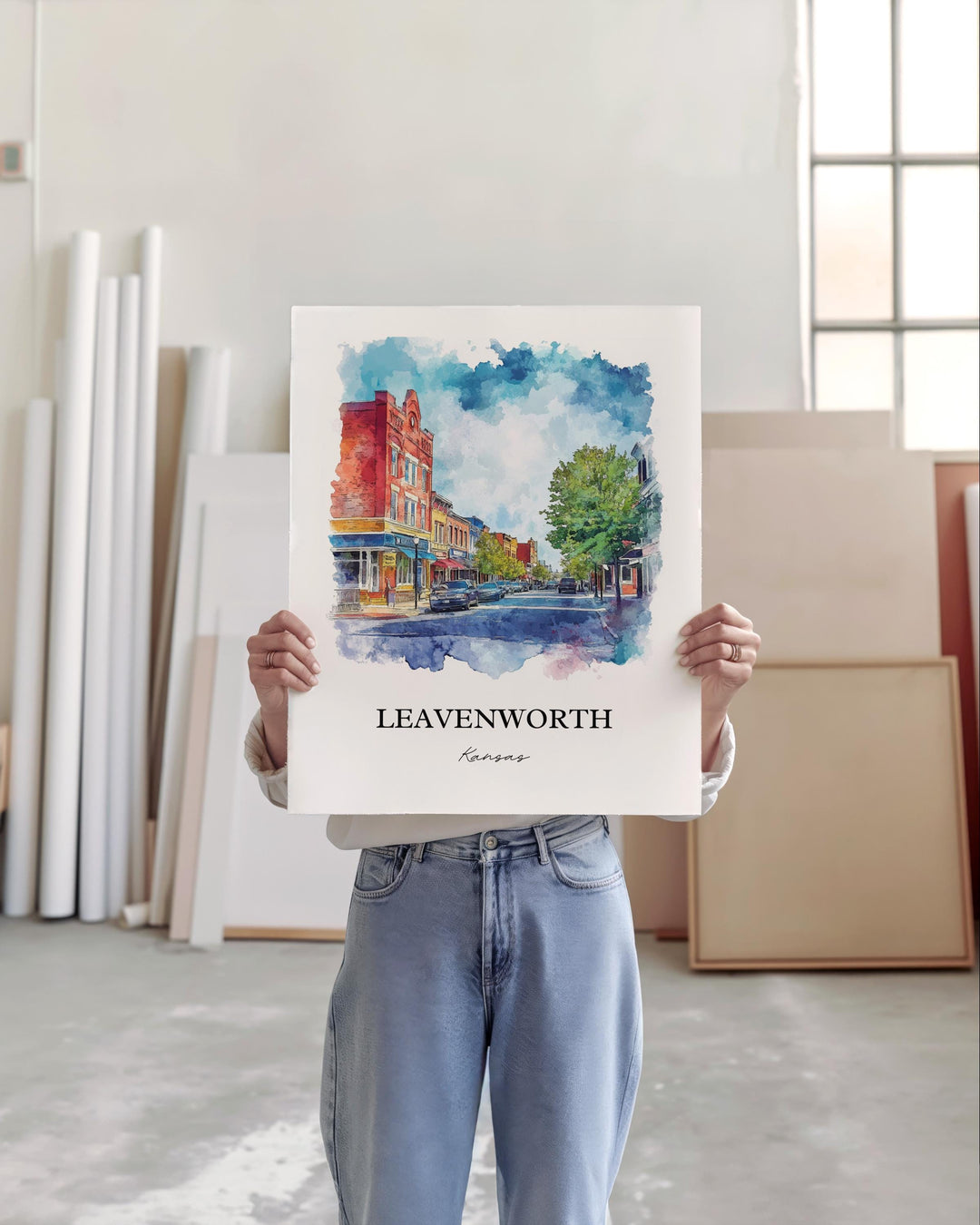 Leavenworth, Kansas, USA – Watercolor Art Print