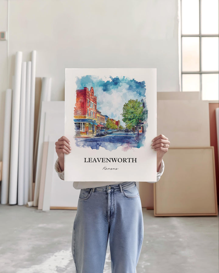 Leavenworth, Kansas, USA – Watercolor Art Print