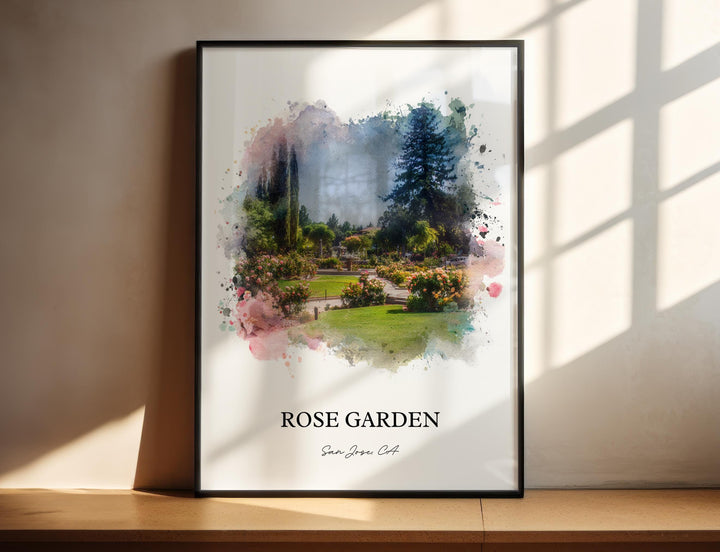 Rose Garden San Jose, CA – Watercolor Art Print