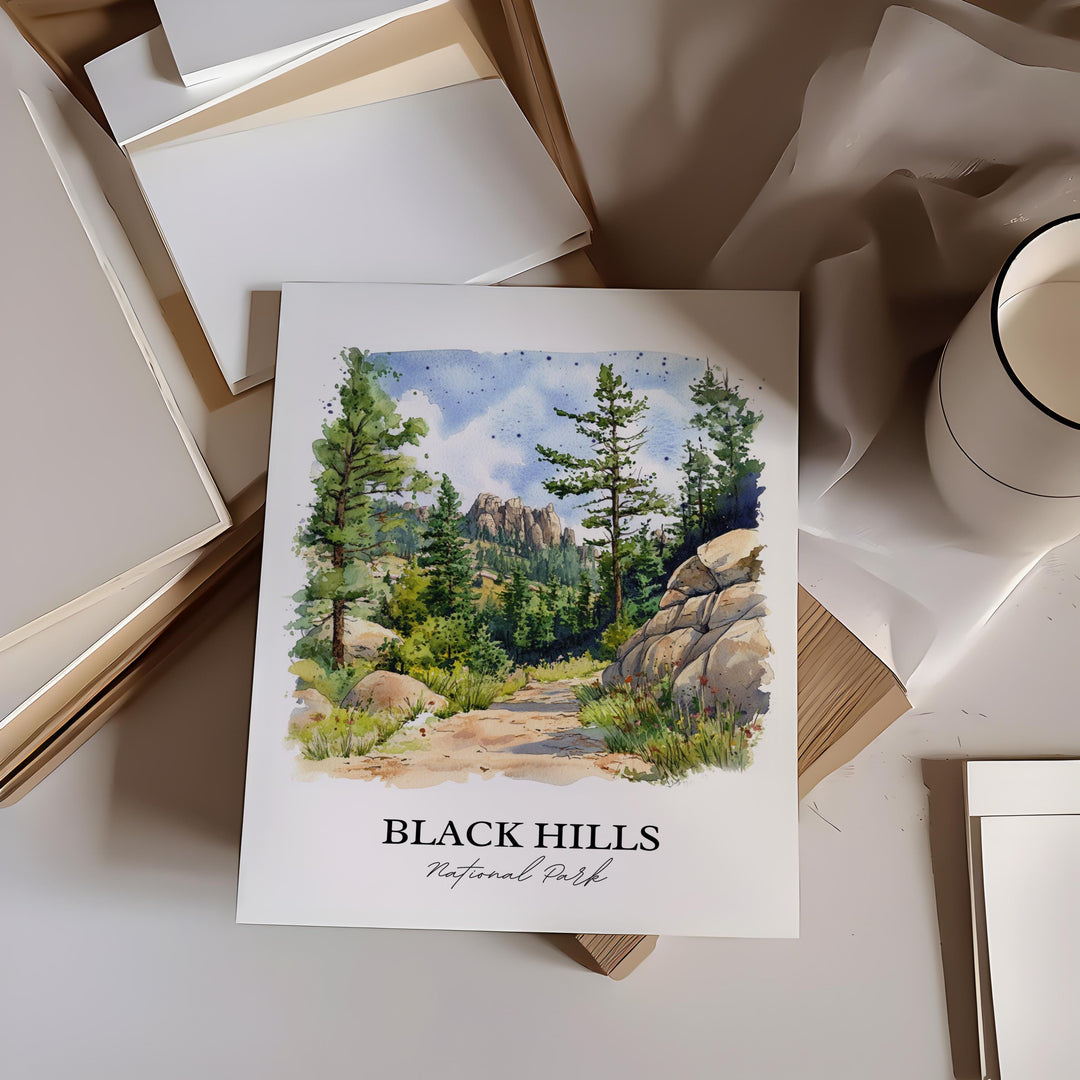 Black Hills SD Art, South Dakota Print, South Dakota Artwork, Black Hills National Park Gift, Travel Print, Travel Poster, Housewarming Gift