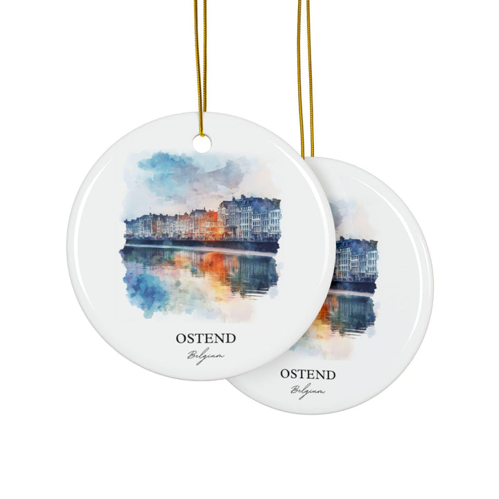 Ostend Belgium Ornament: Unique Ostend Souvenir, Ostend Xmas Decor, and Authentic Belgium Gift