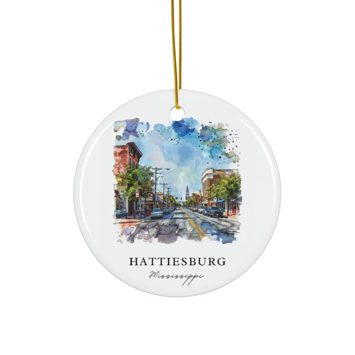 Hattiesburg Ornament: Unique Hattiesburg MS Souvenir, Mississippi Xmas Decor, and Authentic Hattiesburg Gift