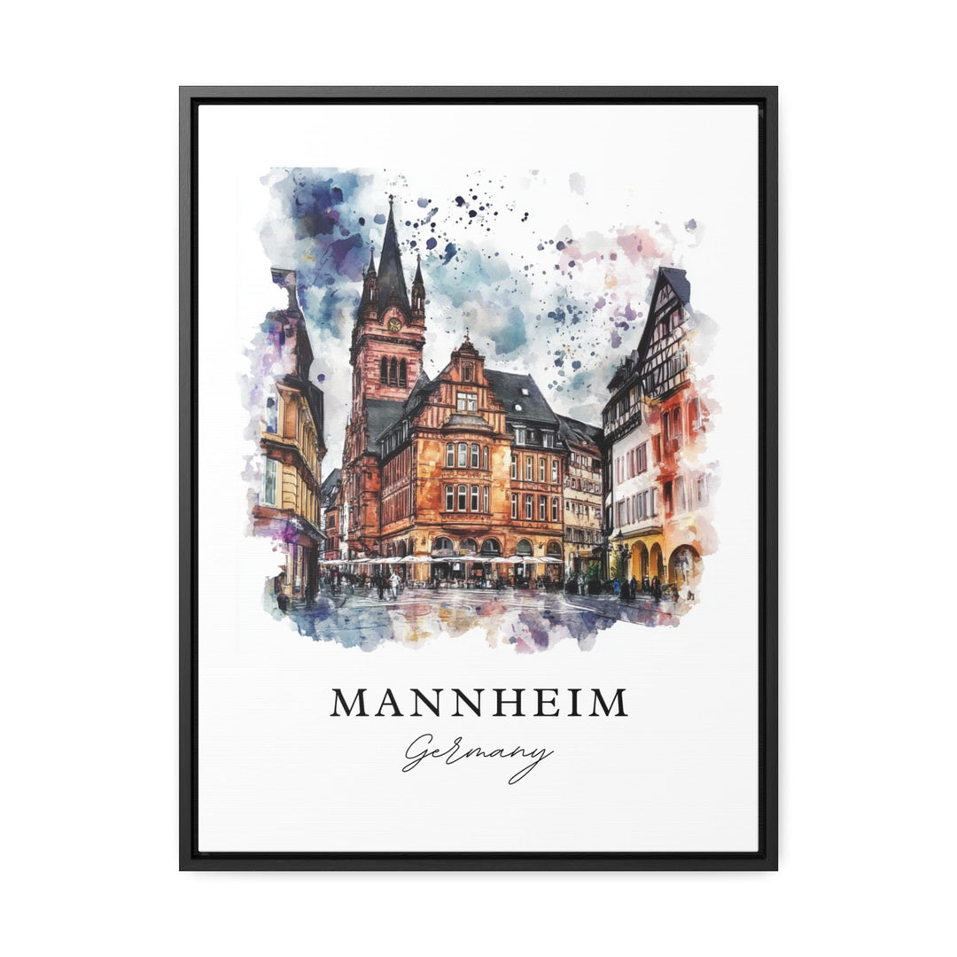 Mannheim Germany Wall Art, Mannheim Print, Karlsruhe Watercolor Art, Mannheim Gift,