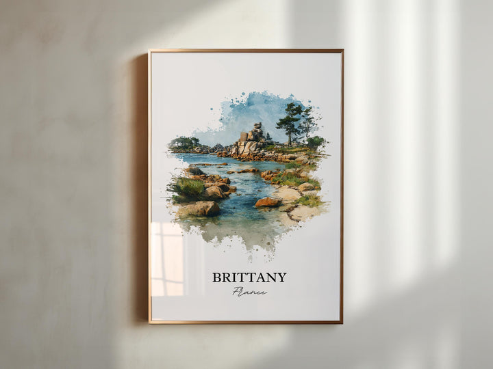 Brittany France Wall Art, Brittany Print, France Watercolor Art, Brittany France Gift, France Travel Print, Travel Poster, Housewarming Gift