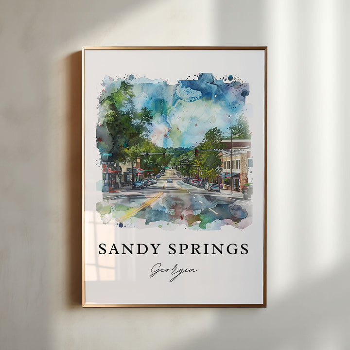 Sandy Springs GA Art, Sandy Springs Print, Sandy Springs Watercolor Art, Fulton County Gift,