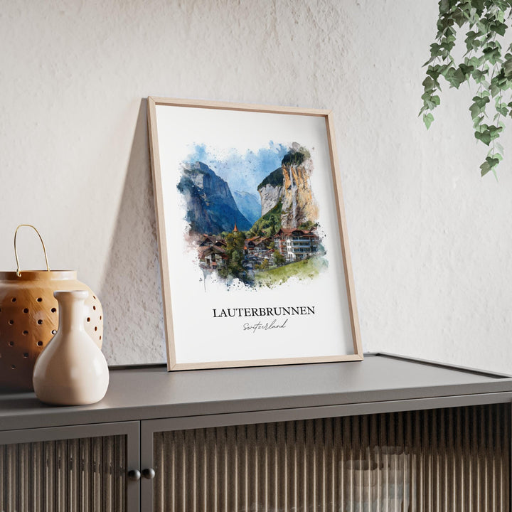 Lauterbrunnen, Switzerland – Watercolor Art Print