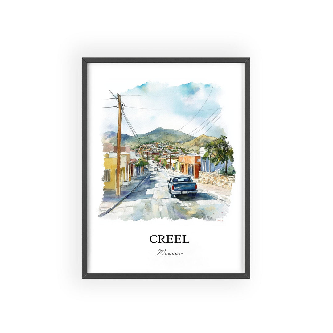 Creel Mexico Wall Art, Chihuahua Print, Mexico Watercolor Art, Creel Mexico Gift, Travel Print, Travel Poster, Housewarming Gift