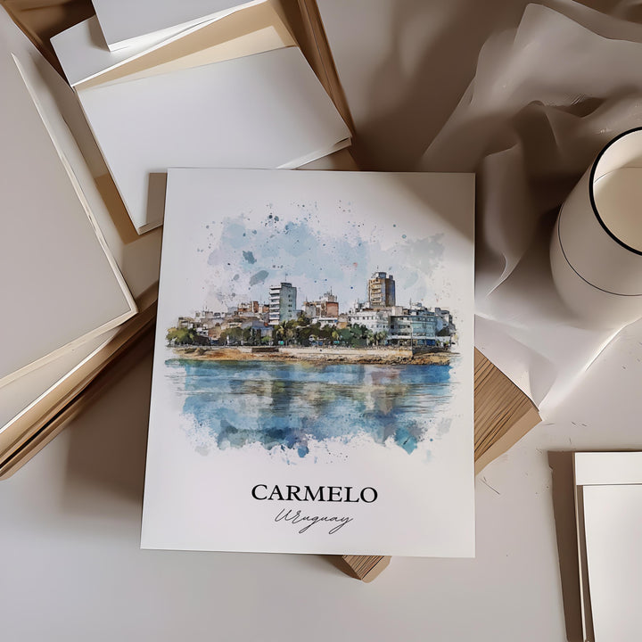 Carmelo Uruguay Wall Art, Uruguay Print, Uruguay Watercolor Art, Carmelo Uruguay Gift, Travel Print, Travel Poster, Housewarming Gift