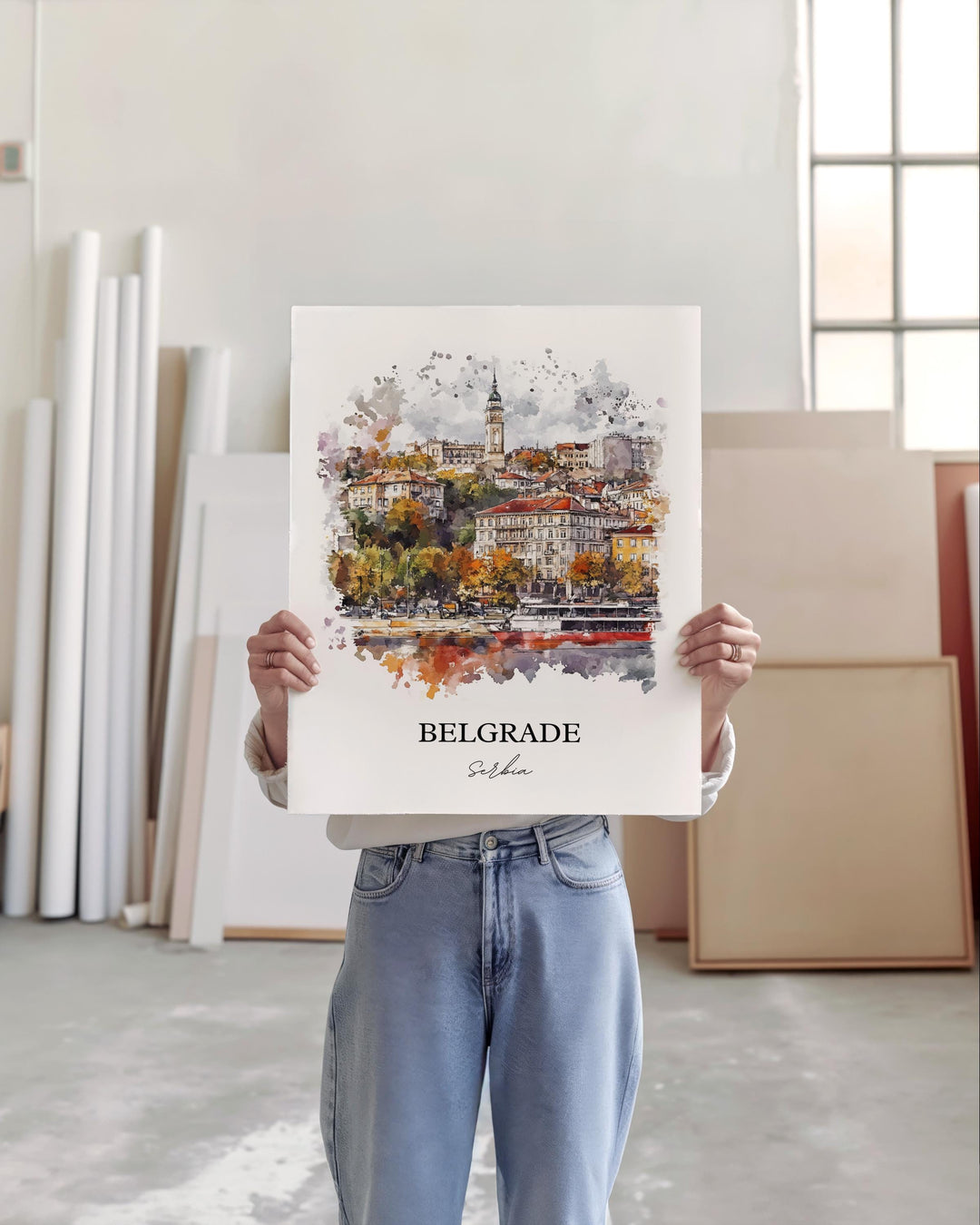 Belgrade Wall Art, Belgrade Print, Serbia Watercolor Art, Belgrade Serbia Gift, Travel Print, Travel Poster, Housewarming Gift