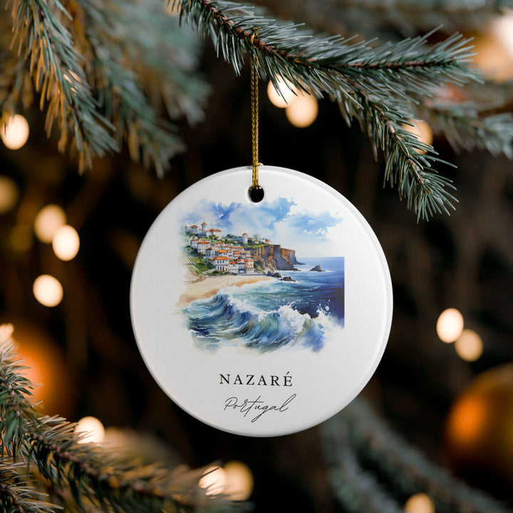 Nazare Ornament: Unique Nazare Portugal Souvenir, Portugal Xmas Decor, and Authentic Nazare Surfing Gift