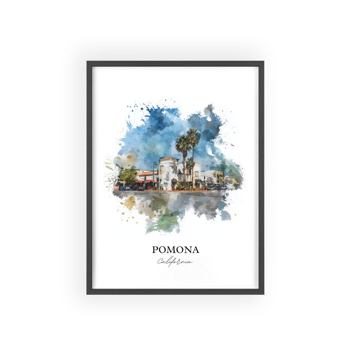 Pomona, California Wall Art, Pomona Print, Pomona Watercolor Art, San Gabriel Valley Gift, Travel Print, Travel Poster, Housewarming Gift