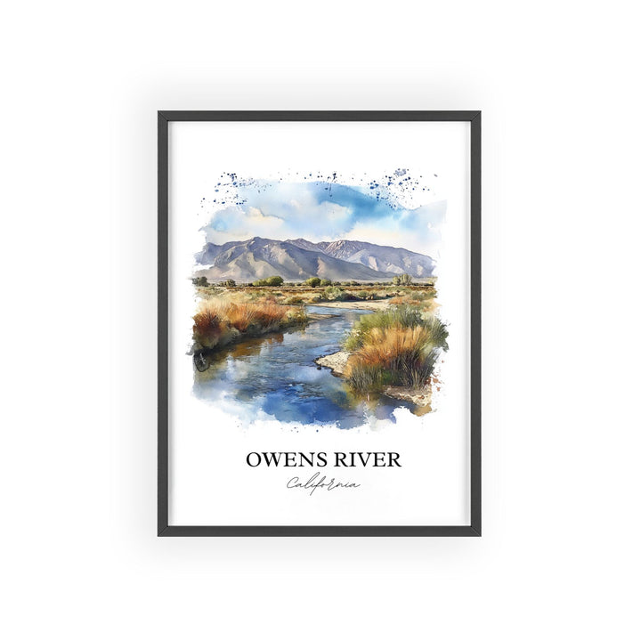 Owens River CA Wall Art, Owens Valley Print, California Watercolor Art, Owens River CA Gift, Travel Print, Travel Poster, Housewarming Gift