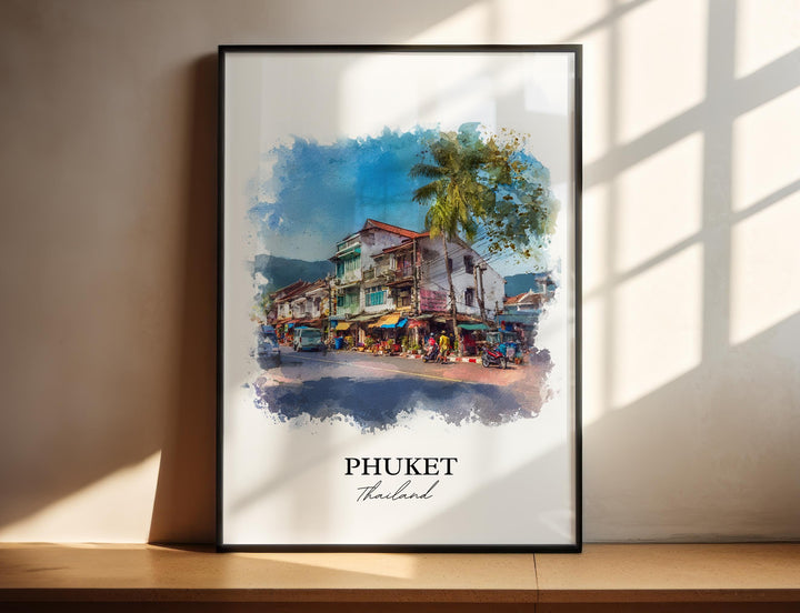 Phuket Thailand Wall Art, Phuket Print, Phuket Watercolor Art, Phuket Gift, Phuket Travel Print, Travel Poster, Housewarming Gift