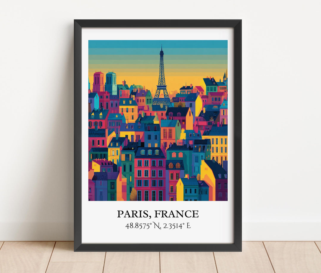 Paris France Art, Paris Retro Travel Art, Paris France Home Decor, Paris Gift, France Travel Art, Travel Prints, Housewarming Gift