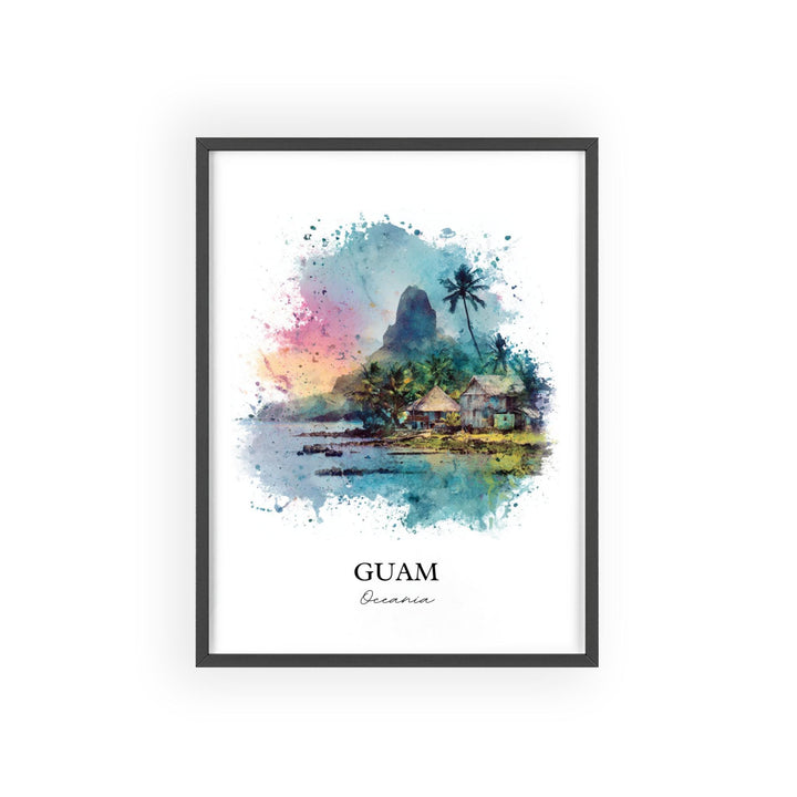 Guam Wall Art, Guam Print, Guam Watercolor Art, Guam Gift, Travel Print, Travel Poster, Housewarming Gift