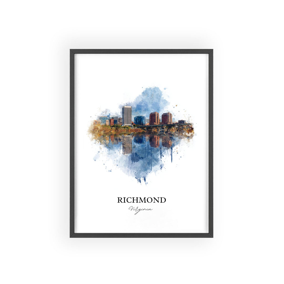 Richmond VA Wall Art, Richmond Print, Virginia Watercolor Art, Richmond Virginia Gift, Travel Print, Travel Poster, Housewarming Gift