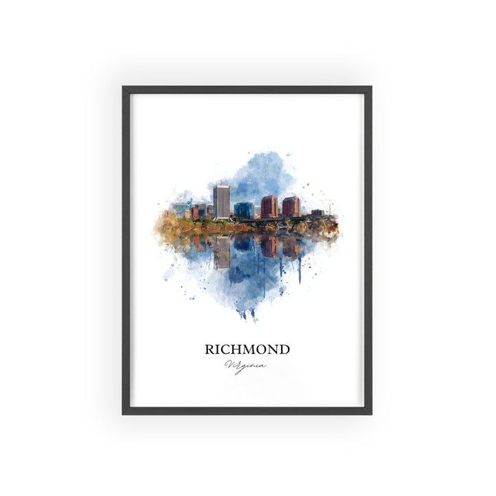 Richmond VA Wall Art, Richmond Print, Virginia Watercolor Art, Richmond Virginia Gift, Travel Print, Travel Poster, Housewarming Gift