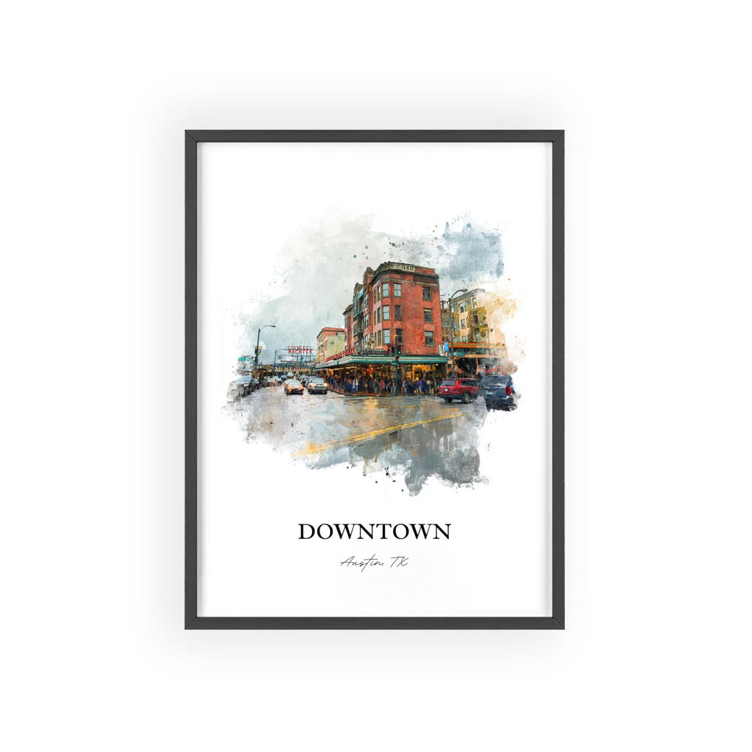 Austin, Texas – Watercolor Art Print