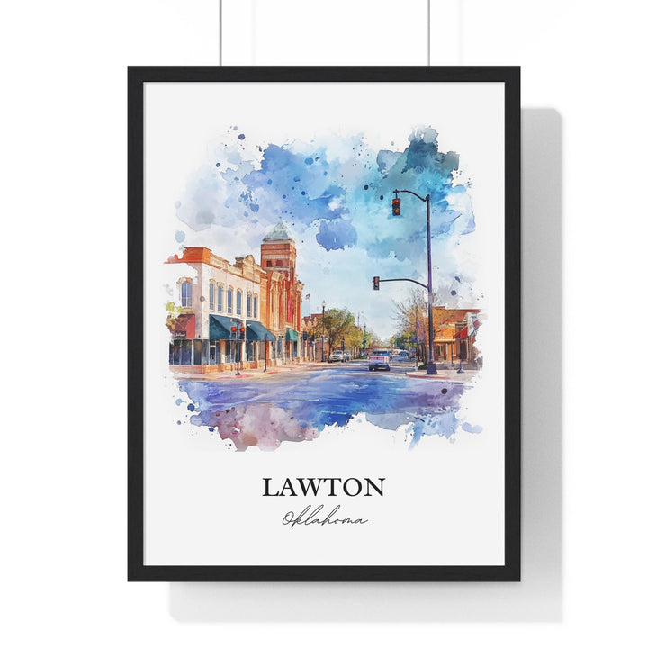 Lawton OK Wall Art, Comanche County Print, Oklahoma Watercolor Art, Lawton OK Gift, Travel Print, Travel Poster, Housewarming Gift
