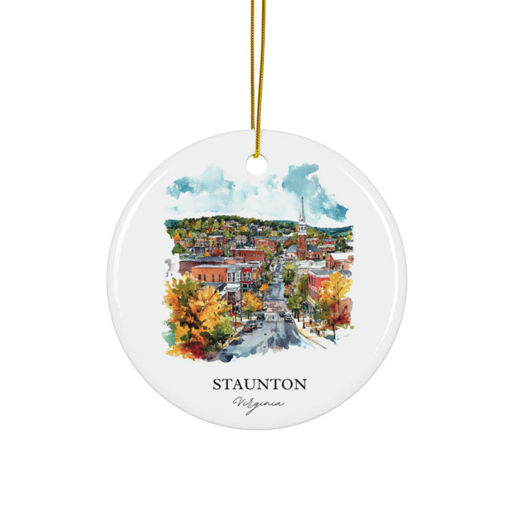 Staunton Virginia Ornament: Unique Staunton Souvenir, Staunton Xmas Decor, and Authentic Staunton VA Gift
