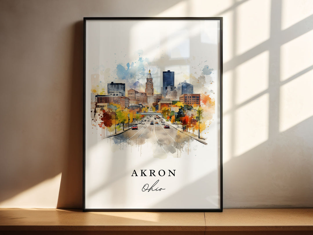 Akron Wall Art - Ohio Print