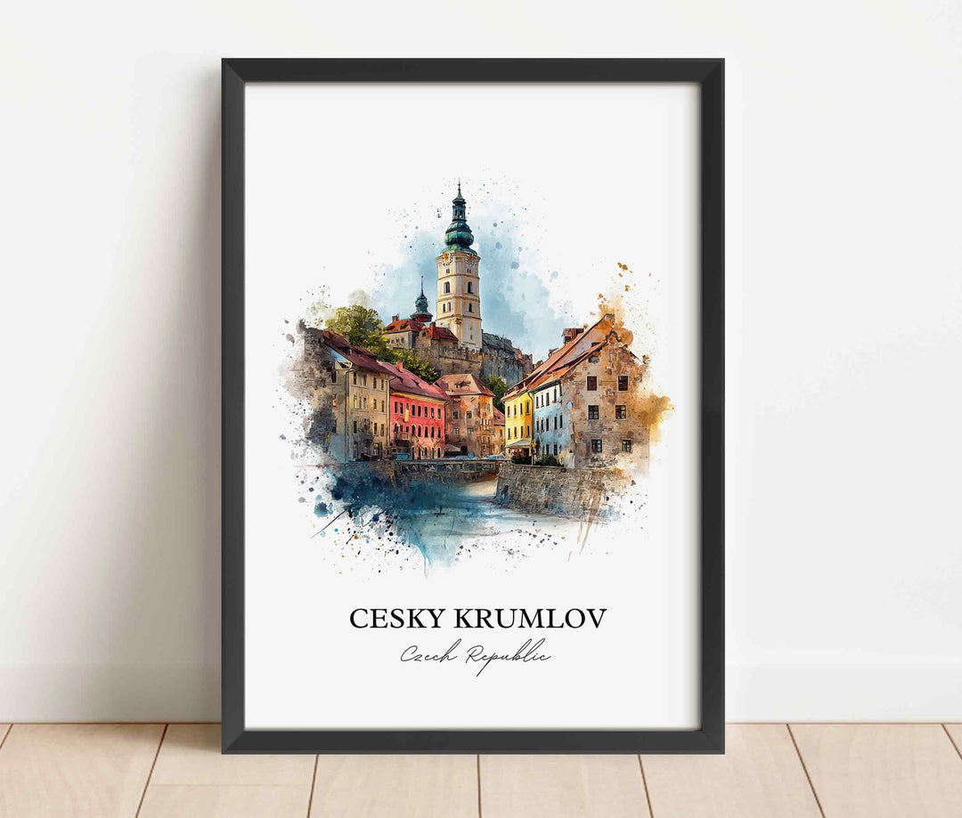 Cesky Krumlov, Czech Republic – Watercolor Art Print