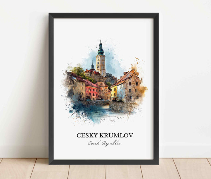 Cesky Krumlov, Czech Republic – Watercolor Art Print