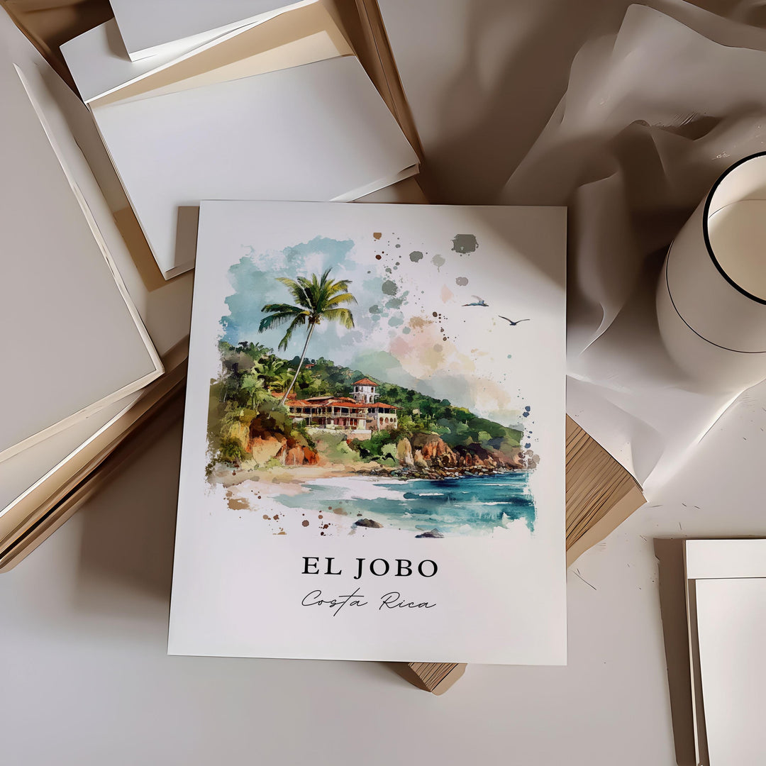 El Jobo Wall Art, El Jobo Costa Rica Print, El Jobo Watercolor Art, Nicaragua Gift,