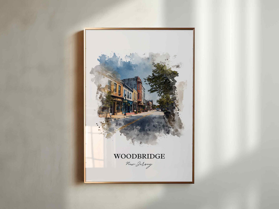 Woodbridge, New Jersey, USA – Watercolor Art Print