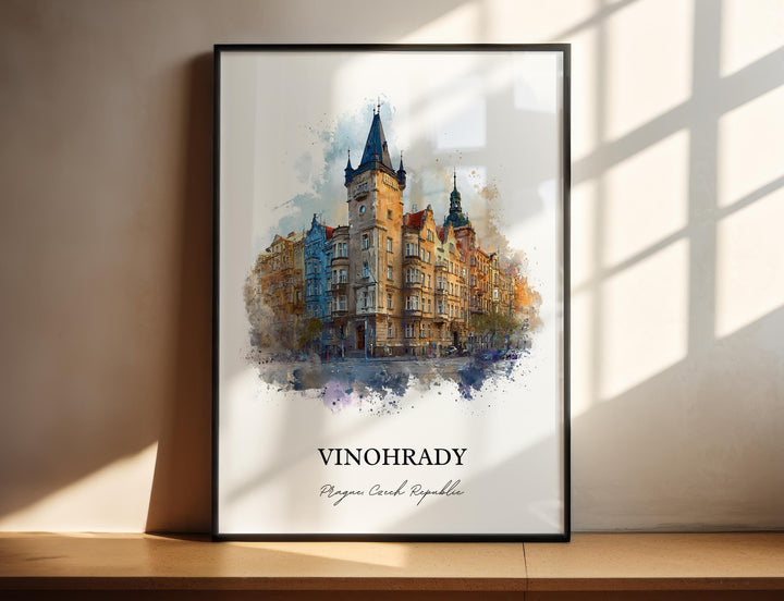 Vinohrady, Czech Republic – Watercolor Art Print