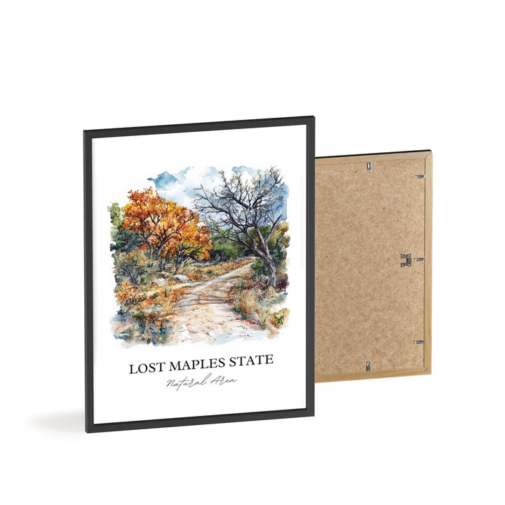 Lost Maples State Park Wall Art, Vanderpool TX Print, Texas Watercolor, Lost Maples TX Gift, Travel Print, Travel Poster, Housewarming Gift