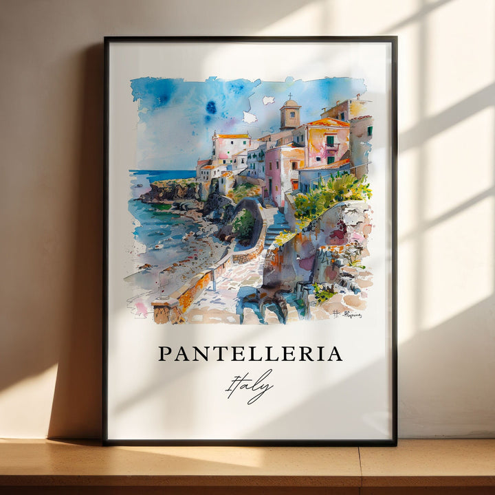 Pantelleria Italy Art, Sicily Print, Pantelleria Watercolor Art, Pantelleria Italy Gift,