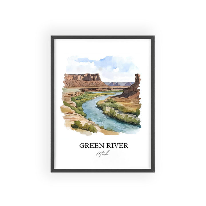 Green River Wall Art, Emery County Print, Utah Watercolor Art, Green River Gift, Travel Print, Travel Poster, Housewarming Gift