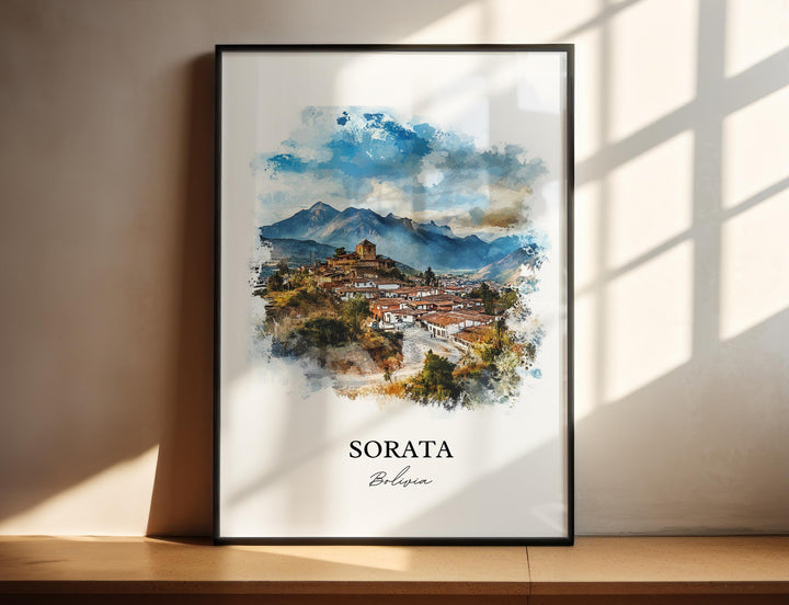 Sorata, Bolivia – Watercolor Art Print