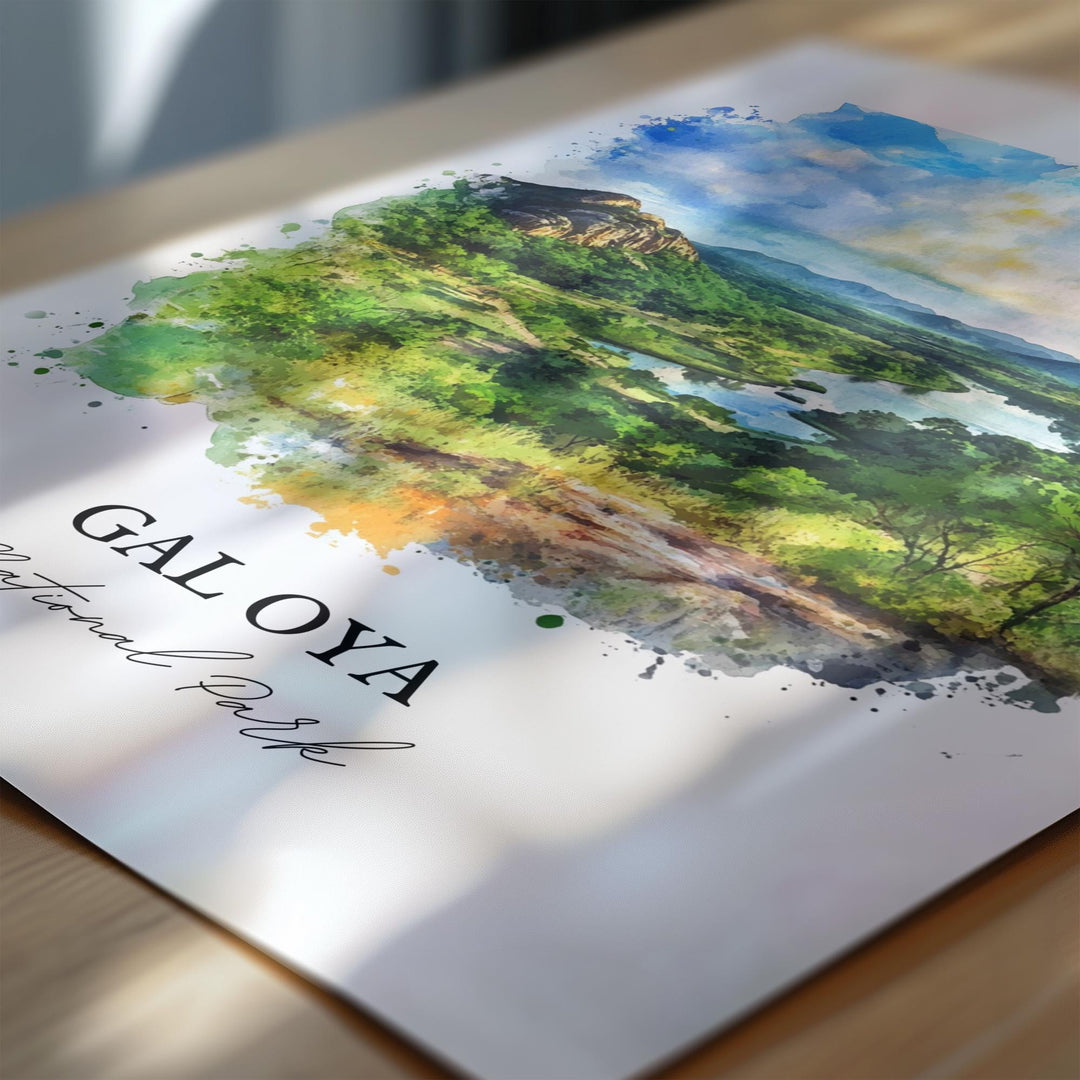 Gal Oya National Park Wall Art, Sri Lanka Print, Sri Lanka Watercolor, Gal Oya Park Gift, Travel Print, Travel Poster, Housewarming Gift
