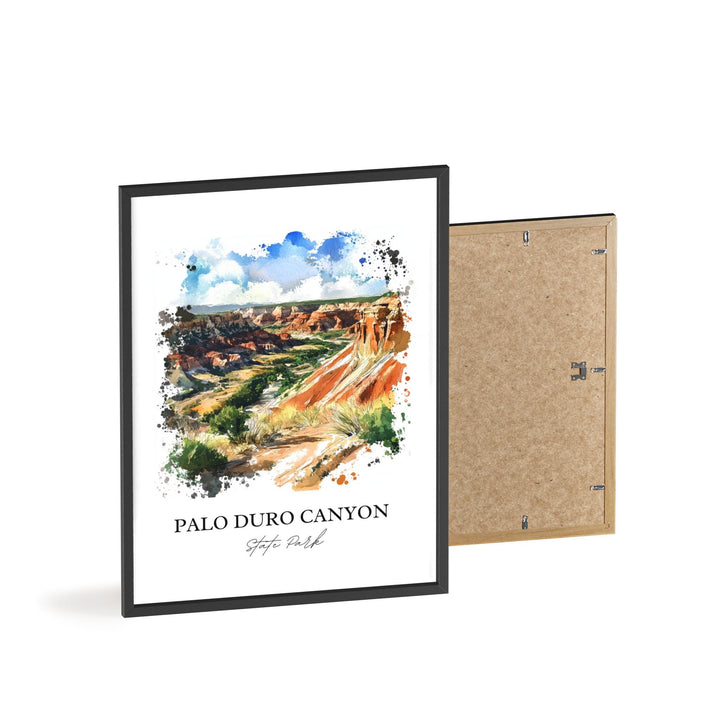 Palo Duro Canyon Wall Art, Amarillo TX Print, Texas Watercolor Art, Palo Duro Canyon Gift, Travel Print, Travel Poster, Housewarming Gift