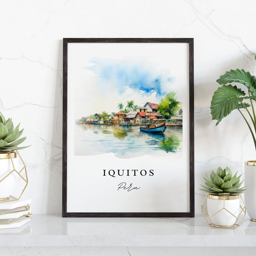 Iquitos Peru wall art - Peru, Iqiutos poster print, Iquitos Wedding gift, Iquitos Peru Birthday present, Custom Text, Perfect Gift