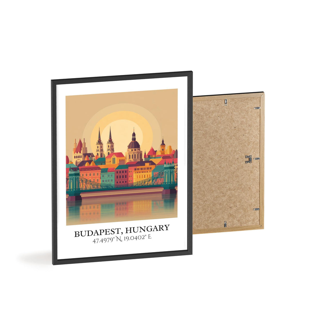 Budapest Art, Budapest Retro Travel Art, Budapest Home Decor, Budapest Hungary Gift, Hungary Travel Art, Travel Prints, Housewarming Gift