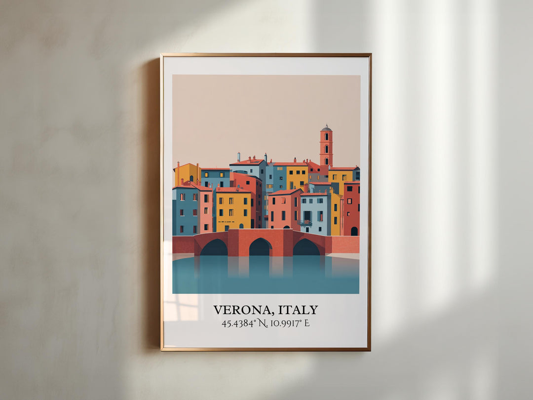Verona Italy Art, Verona Retro Travel Art, Verona Home Decor, Verona Italy Gift, Italy Travel Art, Travel Prints, Housewarming Gift