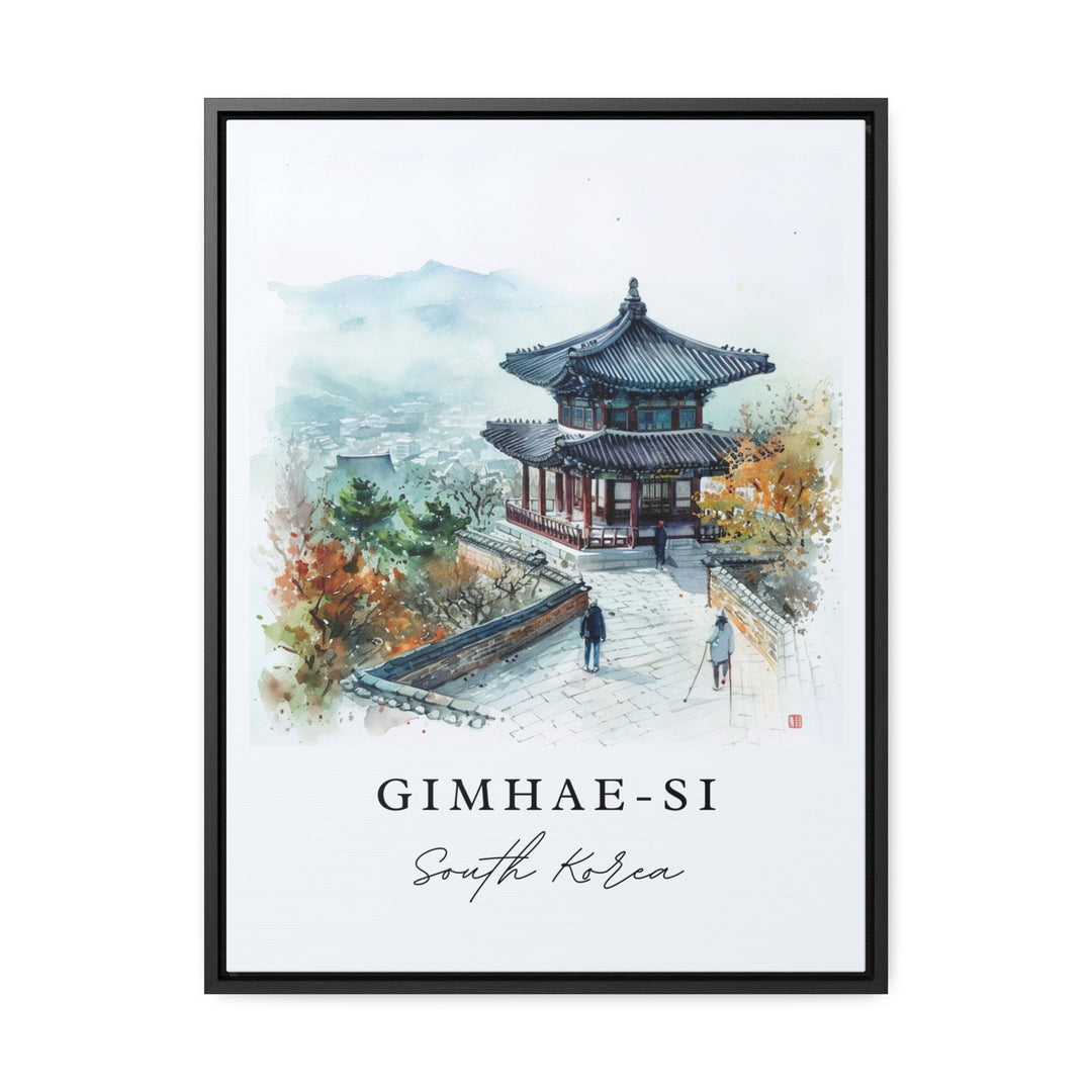 Gimhae-Si traditional travel art - South Korea, Gimhae-Si print, Wedding gift, Birthday present, Custom Text, Perfect Gift