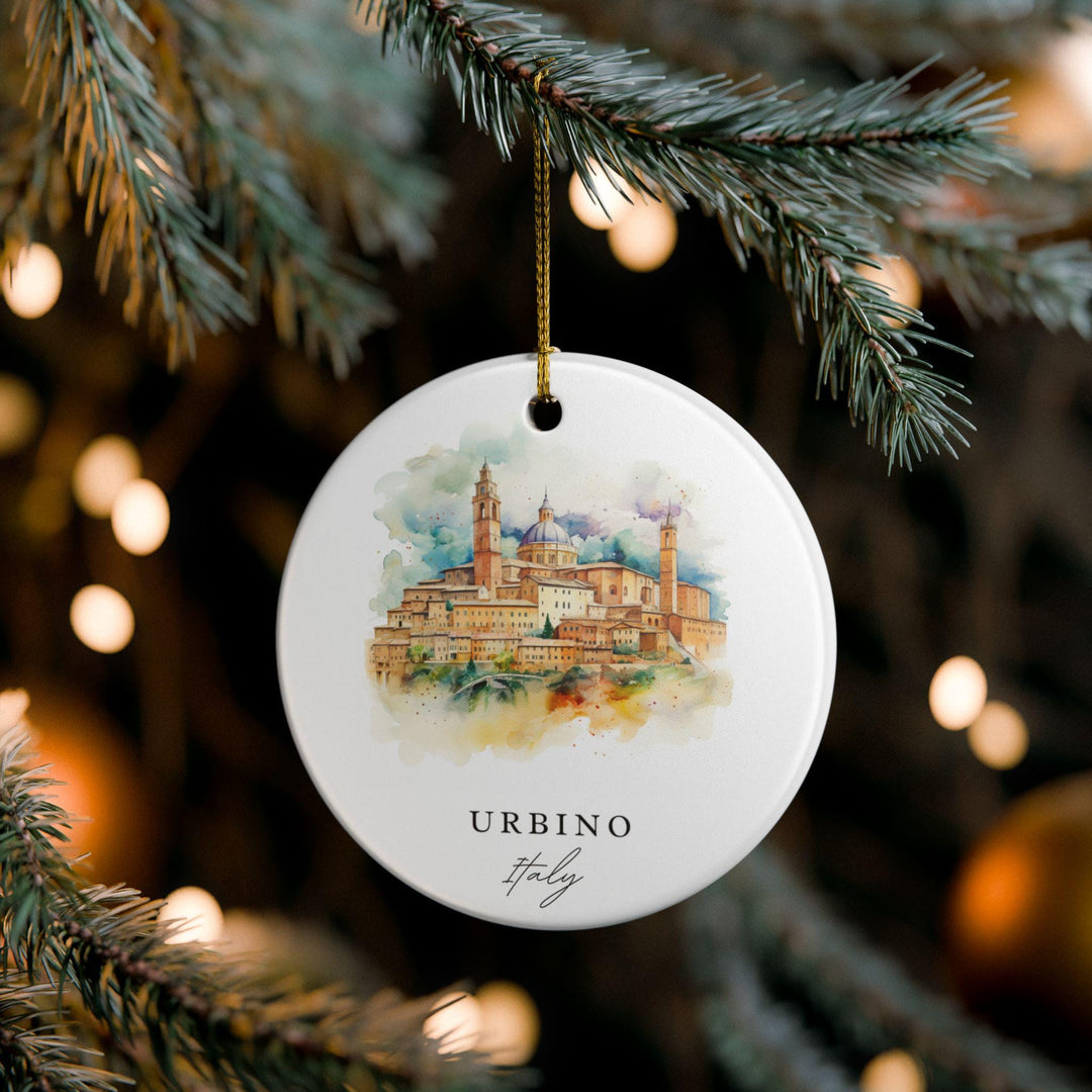 Urbino Italy Ornament: Unique Urbino Souvenir, Urbino Italy Xmas Decor, and Authentic Urbino Italy Gift