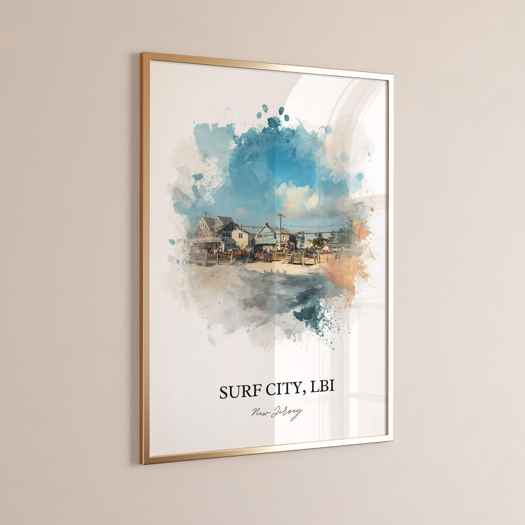 Surf City, NJ – Watercolor Art Print