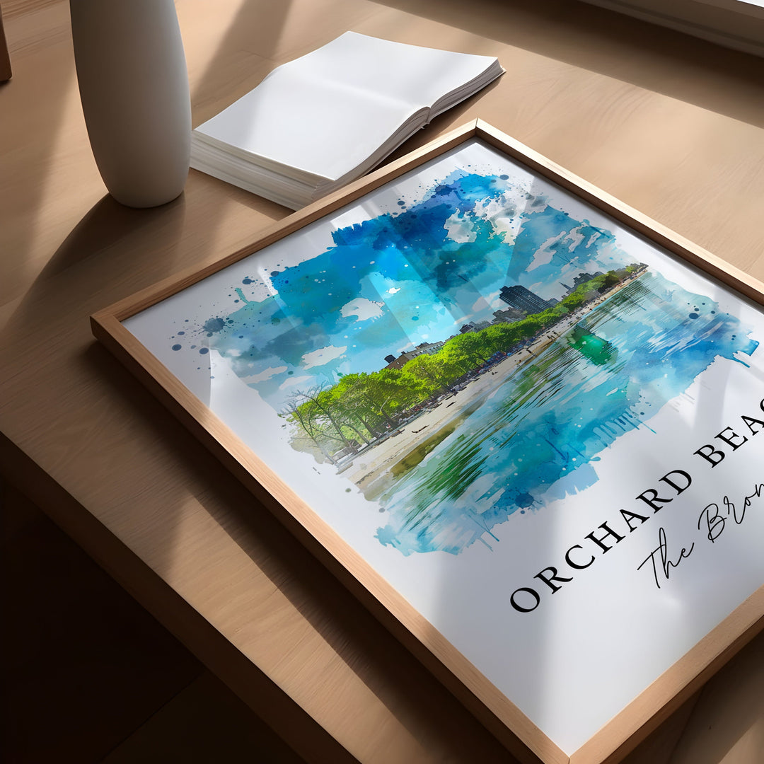 Orchard Beach NYC Art, The Bronx Print, Orchard Beach NY Wall Art, Bronx Gift, Travel Print, Travel Poster, Travel Gift, Housewarming Gift