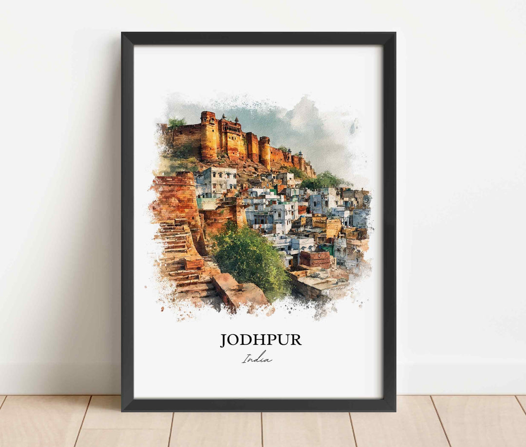 Jodhpur, India – Watercolor Art Print