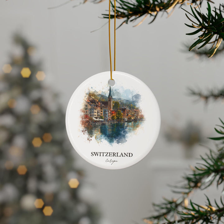 Switzerland Ornament: Unique Switzerland Souvenir, Switzerland Xmas Decor, and Authentic Switzerland Country Gift
