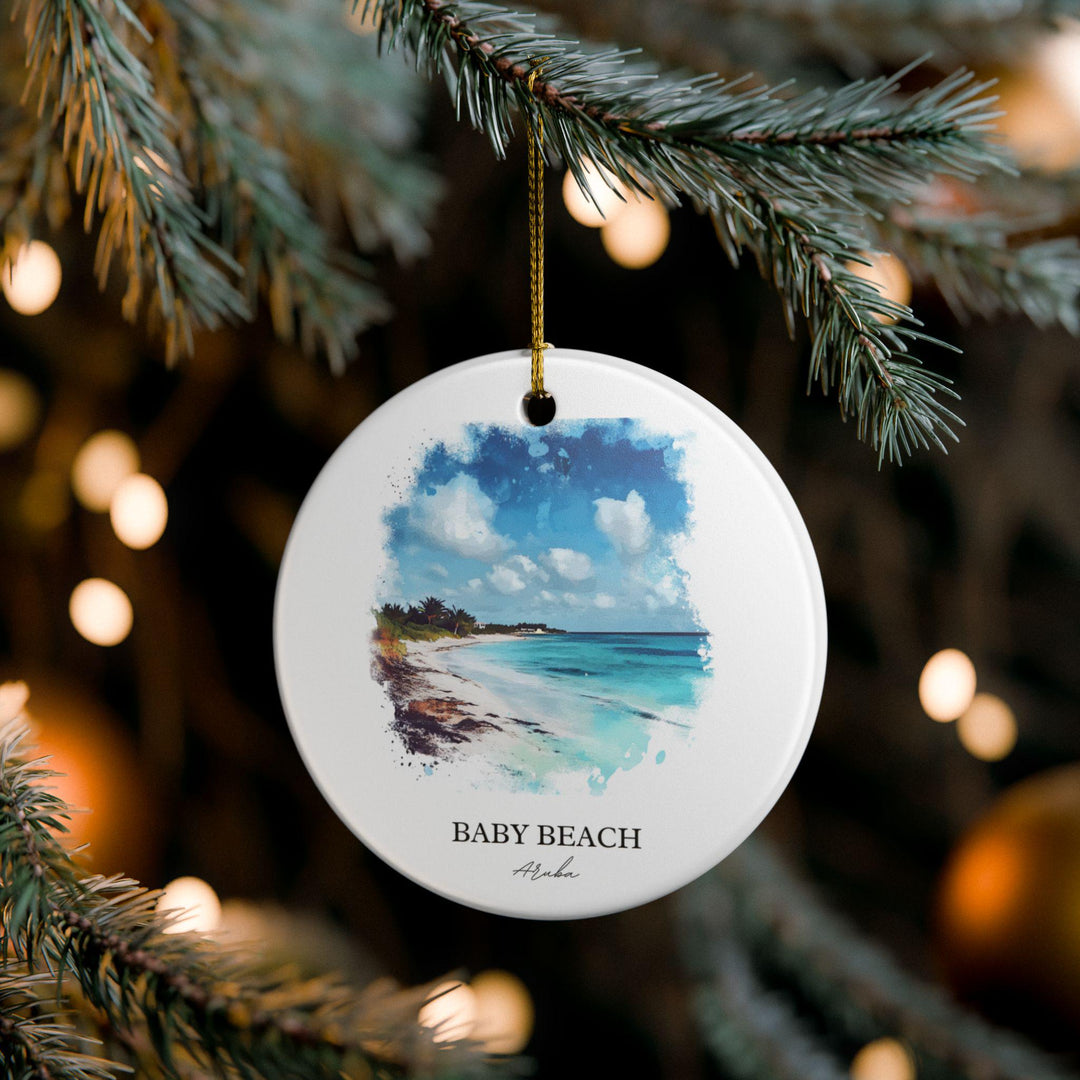 Baby Beach Aruba Ornament: Unique Baby Beach Souvenir, Baby Beach Xmas Decor, and Authentic Baby Beach Aruba Gift