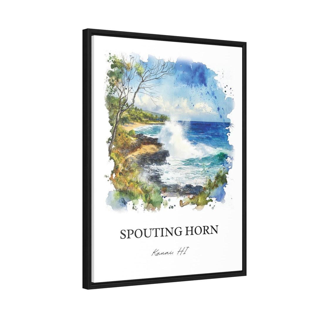Spouting Horn, Kauai South Shore, USA – Watercolor Art Print