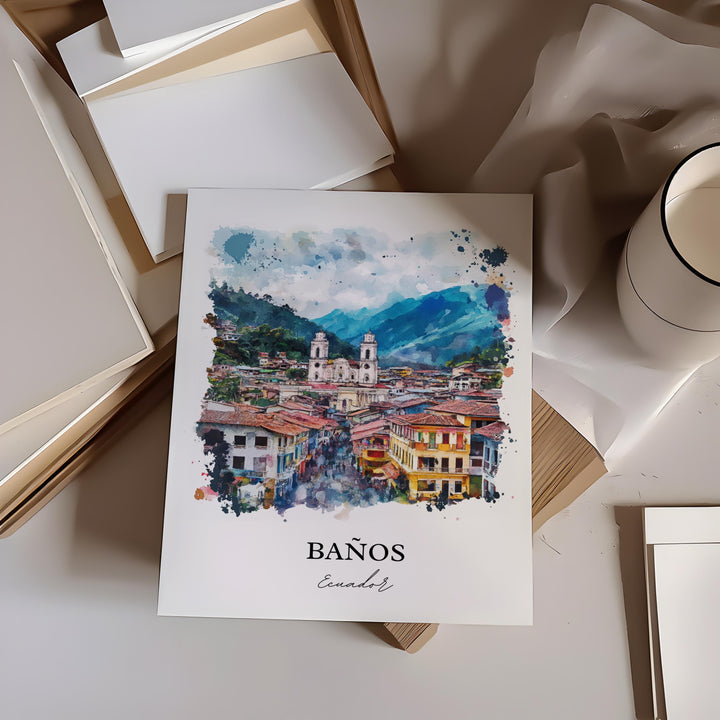 Banos, Ecuador – Watercolor Art Print