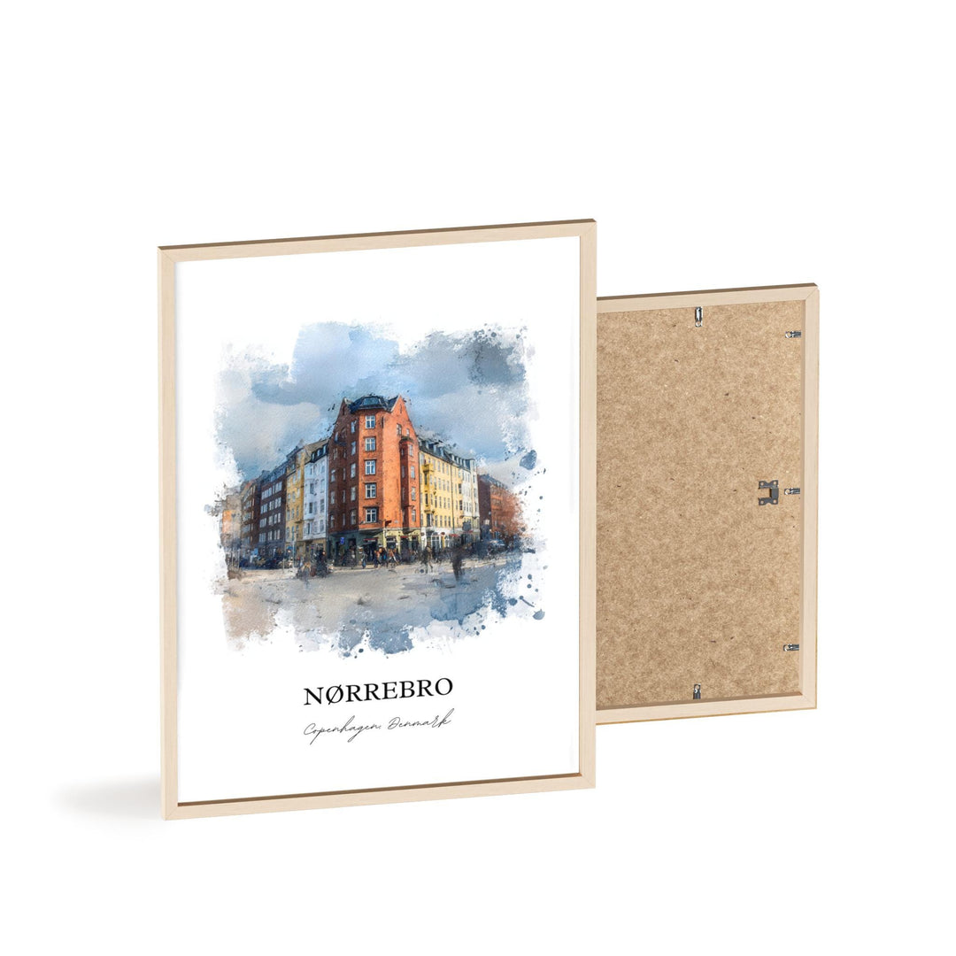 Nørrebro, Denmark – Watercolor Art Print