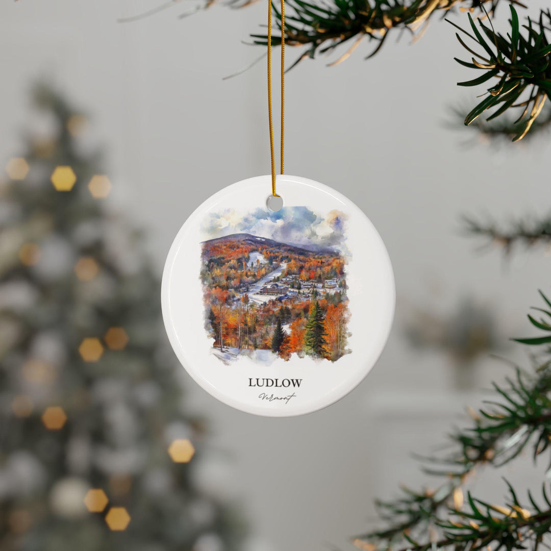 Ludlow Vermont Ornament: Unique Ludlow VT Souvenir, Okemo Xmas Decor, and Authentic Okemo Ski Gift